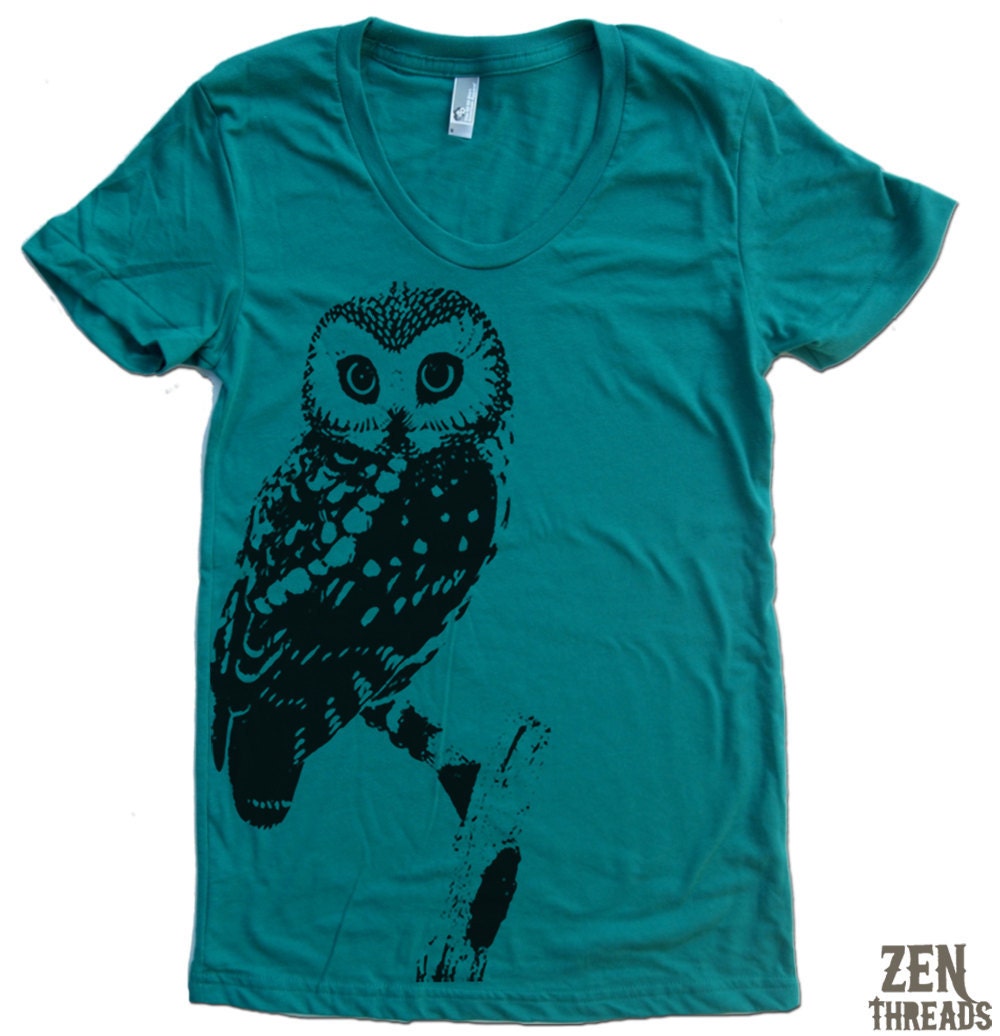 Womens URBAN OWL T-Shirt american apparel S M L XL (15 Colors Available)