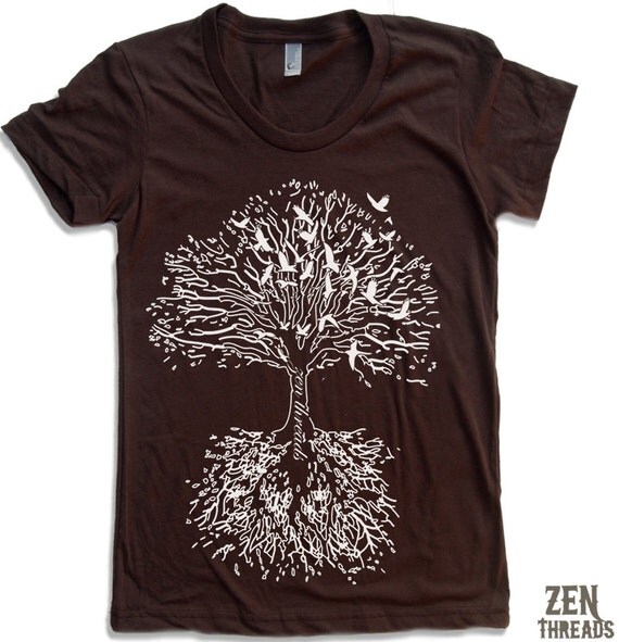 Womens ROOTS TREE t-shirt american apparel S M L XL (15 Colors Available)