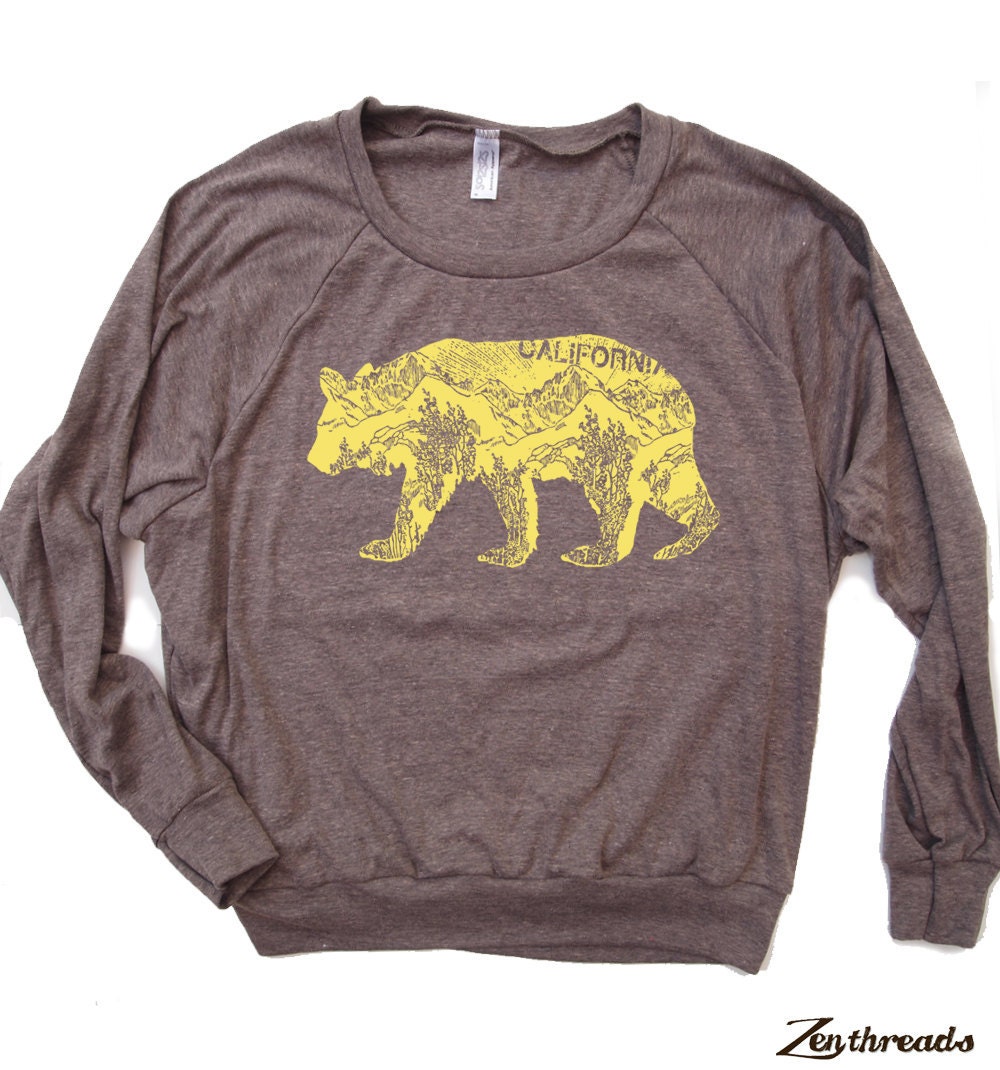 Womens California BEAR Tri-Blend Pullover - american apparel S M L (6 Color Options)
