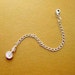 Attachable Extender Chain, Sterling Silver Necklace Lengthener. 4.75 inches. Rose Quartz.