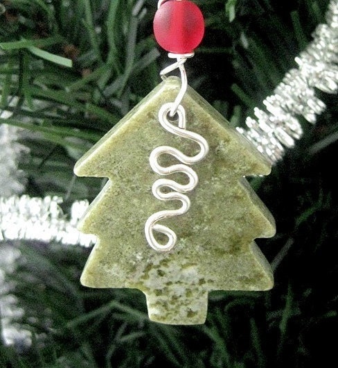 Irish Tree Ornament. Connemara Marble Christmas Tree Decoration. Celtic Squiggle