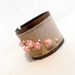 Gentle rose leather bracelet with linen
