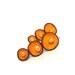 Orange pod dangle earrings with pearls Leather earrings