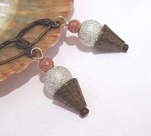 Ice cream cone earrings stardust beads