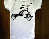 Tricycle Graphic Baby Bodysuit By TrulySanctuary, Great Baby Shower Gift, First Birthday Gift Or Party Favor