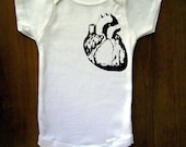 Anatomical Heart Baby One Piece Bodysuit Romper Jumper Onesie Great Baby Shower Gift Graphic Tee First Birthday Gift Party Favor