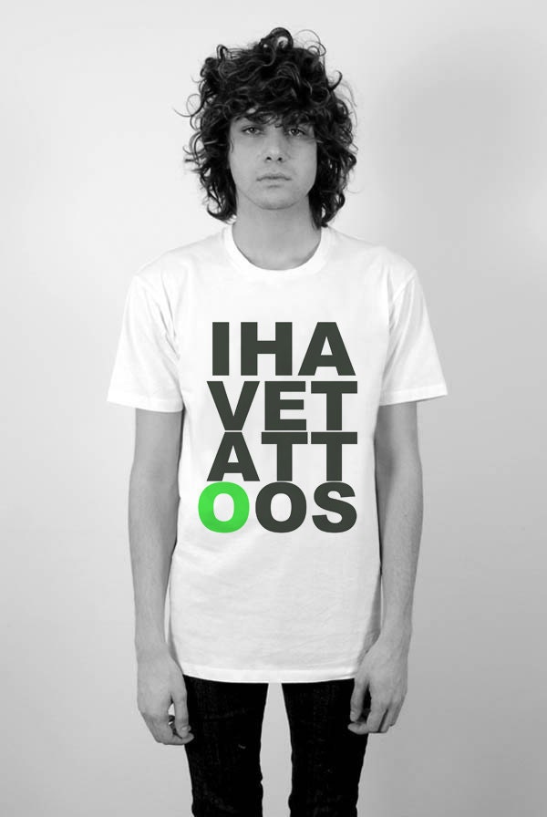 I Have Tattoos Men's Perfect Fit T Shirt T- Shirt Graphic Tee Ringspun Super Soft 100 Percent Cotton Fitted Crew Neck Top Knit White