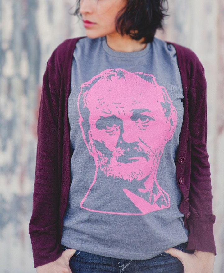 I'm Gray I'm Magenta I'm Bill Murray Organic Womens Size LARGE Heather Gray Graphic Tee using Eco-Fabric making it easy to be Green and Hip