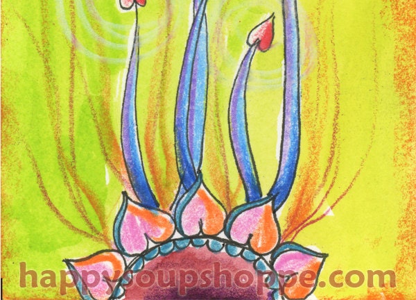 Big Heart Sacred heART handmade blank greeting card