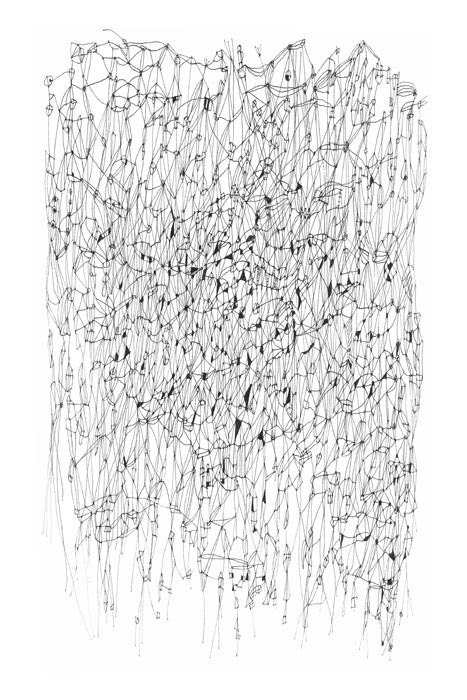 Winter in Paris - Drawing Map drawing abstract art print Paris print abstract ink drawing line drawing Limited Edition black and white print