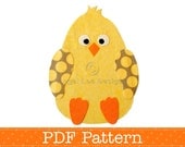 Chicken Applique Template, Easter Chick, DIY, Children, PDF Pattern by Angel Lea Designs, Instant Download