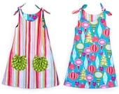 Tie Top Dress Pattern. Girls Dress Pattern. PDF Sewing Pattern and Tutorial for Eva Dress, Reversible, Instant Download Digital Pattern