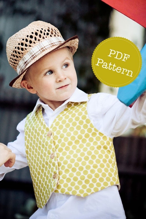 PDF Sewing Pattern for Little Lads' Reversible Vest, Waistcoat, Make and Sell, DIY. Sewing Patterns by Angel Lea Designs, Instant Download
