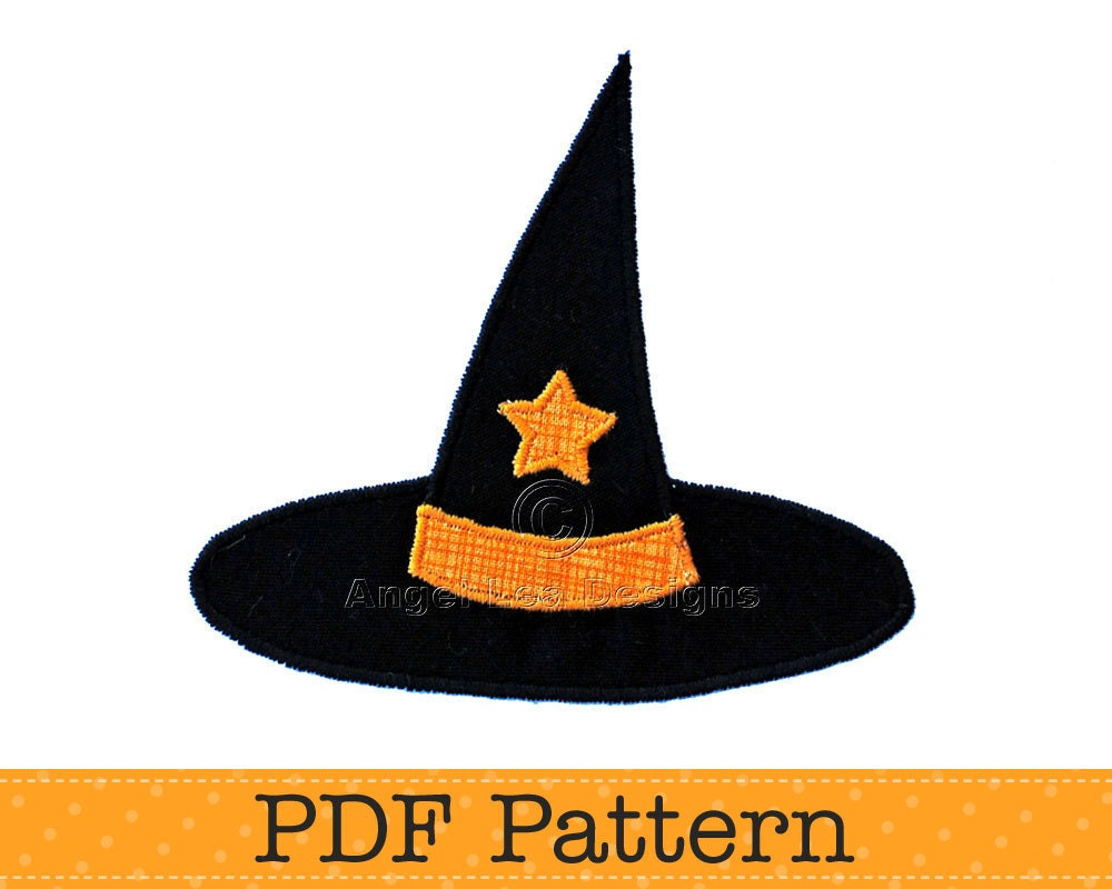 Witches Hat Applique Template. Halloween by AngelLeaDesigns