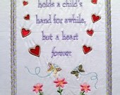 Mother - embroidered quilt block - ready to sew or frame 8 3/4 in x 11 1/2 in