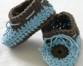 Crochet Baby Toddler Moccasins Booties Slippers Blue Chocolate Brown  Infant to 18 Months or YOU Pick Colors