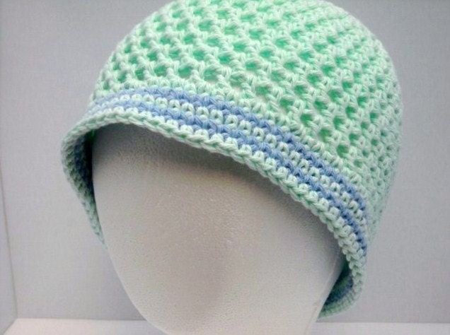 Crochet Beanie Hat in Aqua Toddler Teen Adult Sizes