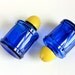 Vintage Cobalt and Yellow Salt and Pepper Shakers