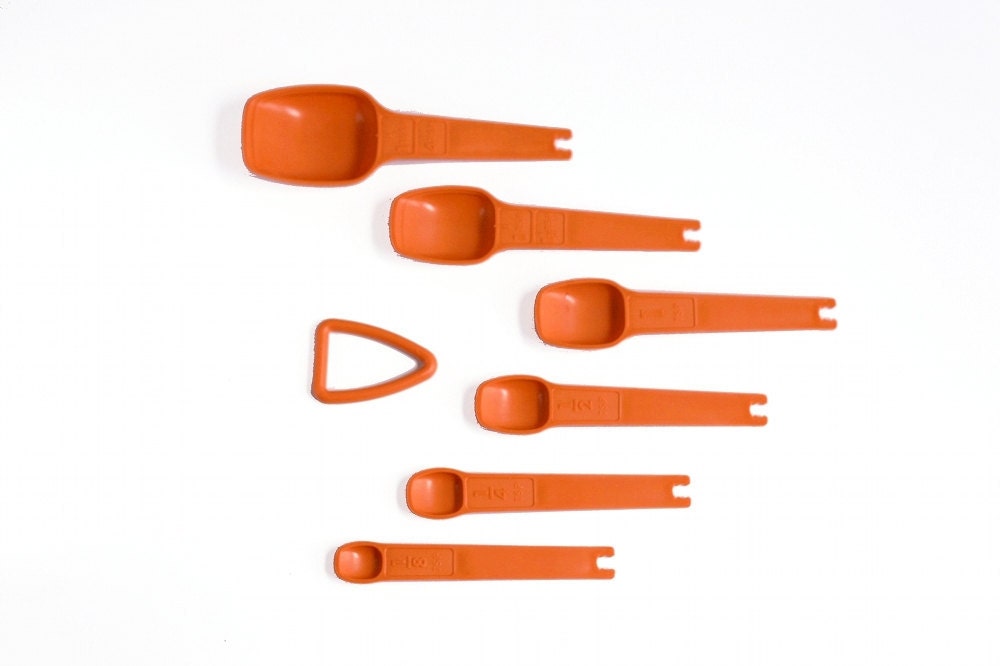 Vintage Orange Tupperware Measuring Spoons