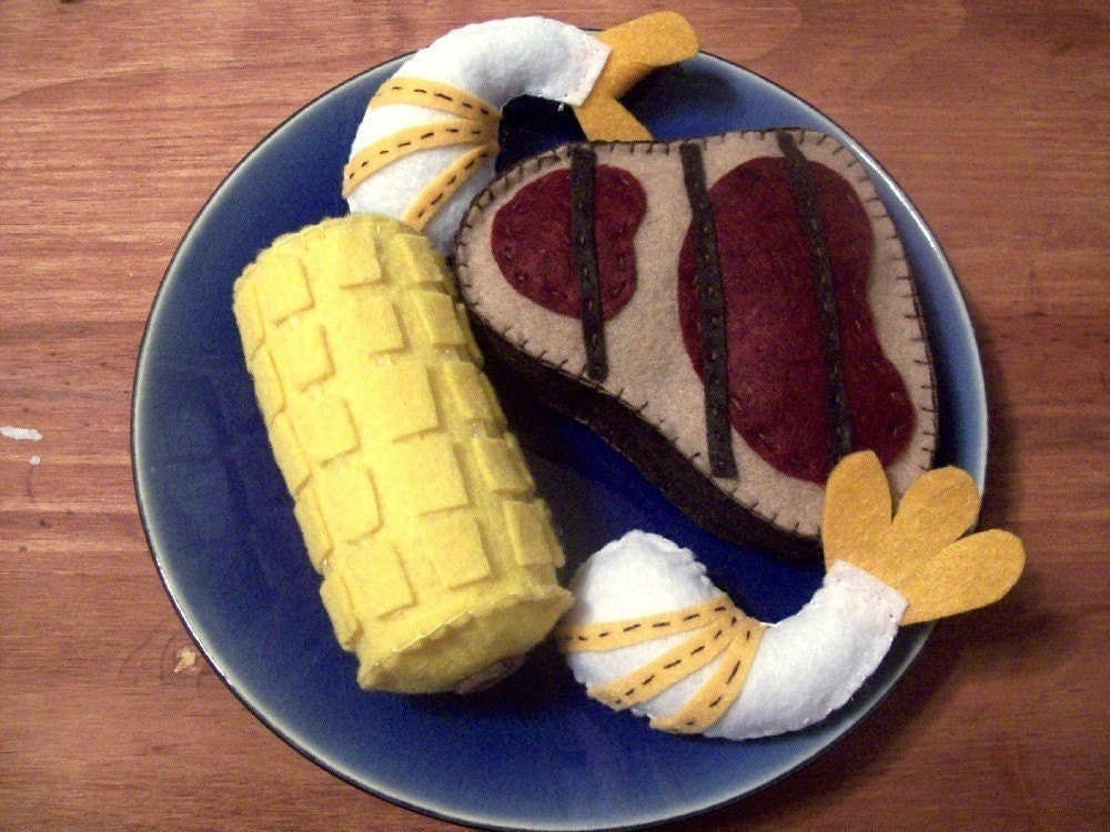 Felt Food Steak and Potato Pattern - GRILLING FUN - Tutorial