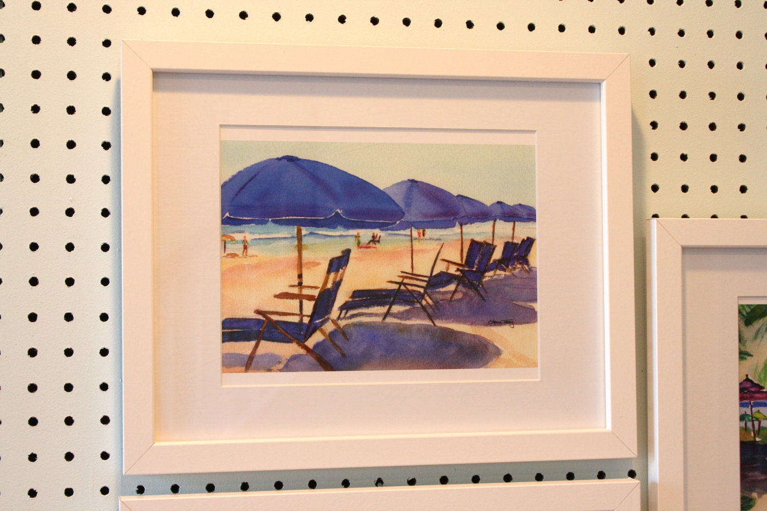Beach Chairs Watercolor Print