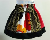 Boutique Style Twirl Skirt Cheetah, Red, Black stripes Size 4T - ON SALE