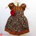 Boutique Style Caramel and Floral Peasant Dress- Size 3T - ON SALE