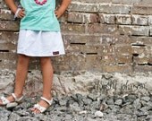 ANY skirt...buy 2 get 1 FREE.... white linen twirl skirt...infant...baby...toddler...girls... laken and lila... handmade childrens clothing