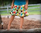 buy 2 skirts get 1 FREE..... Fiona Apple and Pear Twirl Skirt..... handmade childrens clothing by laken and lila....baby...toddler...girls