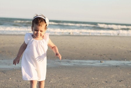 White Linen Peasant Dress.... baby..toddler..girls...eco-friendly..... handmade childrens clothing by laken and lila
