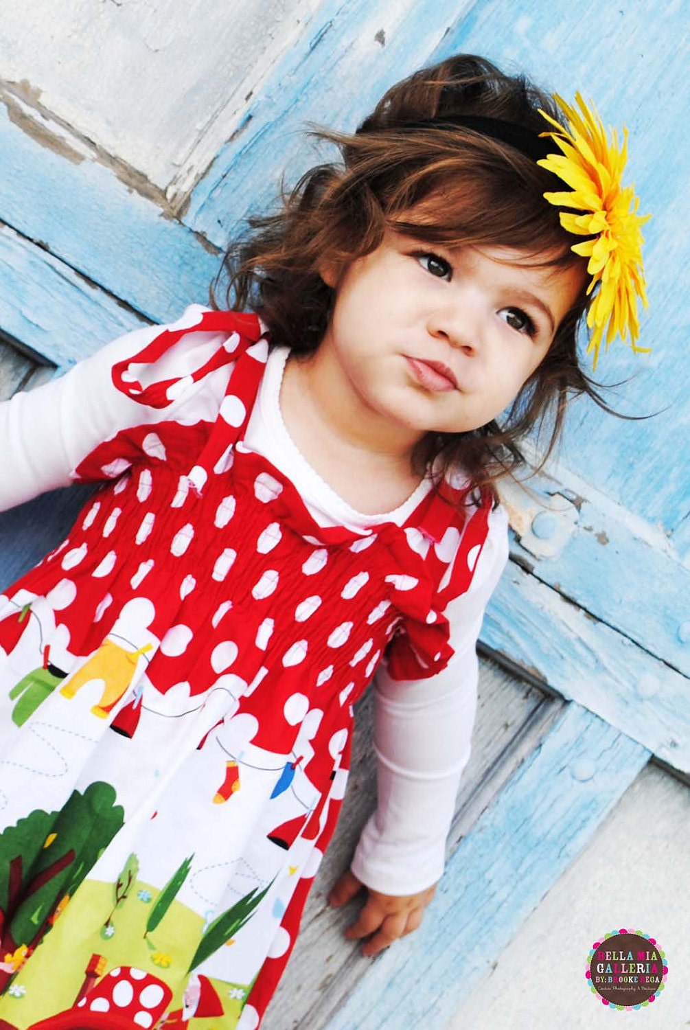 The Gnome Smocked Dress........ Gnomeo and Juliet Inspired...cute little gnomes...eco-friendly..sustainable fashion
