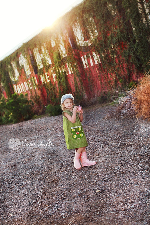 Childrens Clothing .....The Ana Vintage Vibe Peasant Dress...featuring floral and lace pocket..childrens clothing by laken and lila