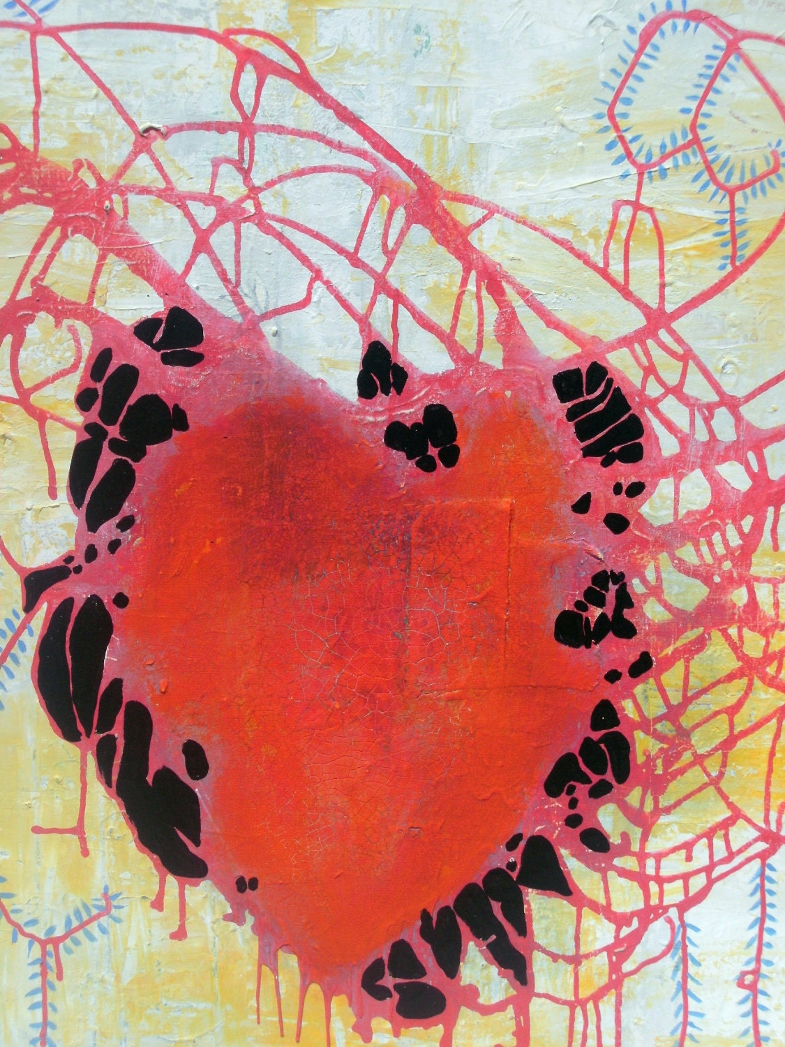 this gun for hire.  Original mixed media by Roz Inga...