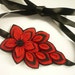 Felt flower headband in red and black - Felt Woman Headband - Felt Headband - Headband Woman - Headband Girl