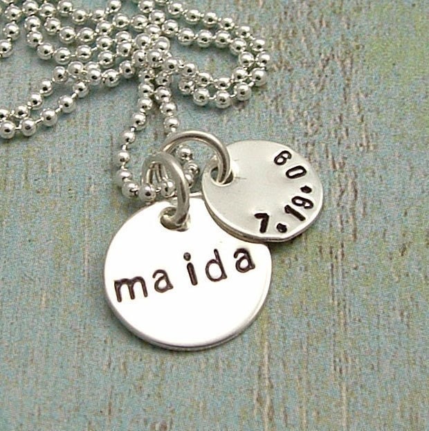 Hand Stamped Jewelry - Handstamped Necklace - Personalized Necklace - Mommy Jewelry