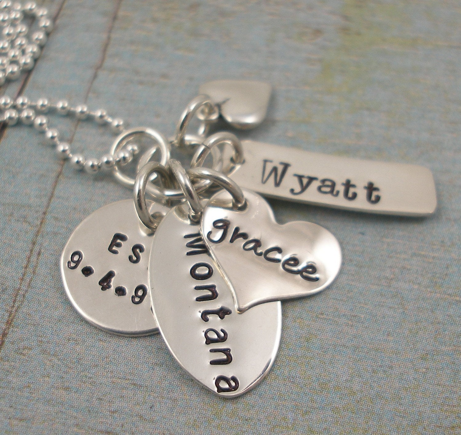 Hand Stamped Necklace -  Personalized Jewelry -  Hand Stamped Mommy Necklace - MORE MIXED UP