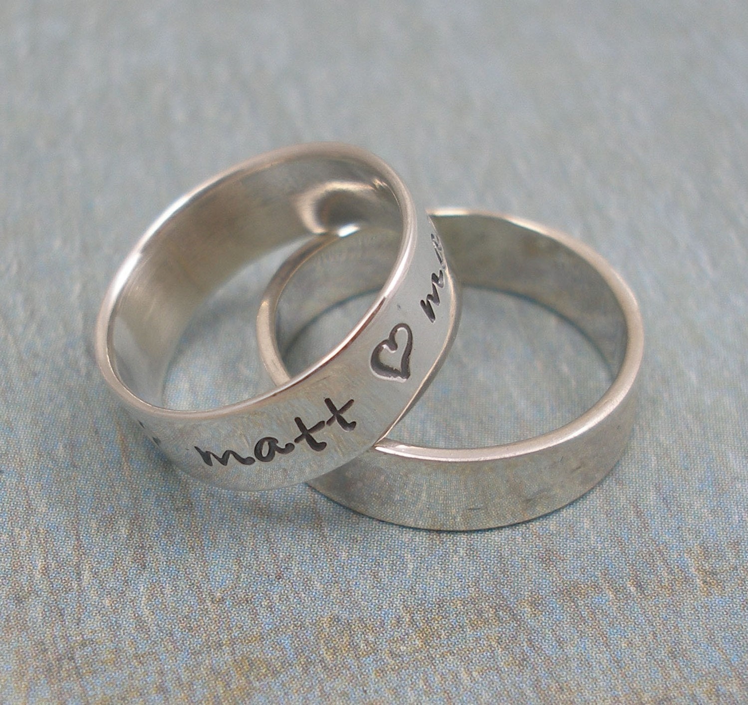 Hand Stamped Ring - Sterling Silver 6mm Band - Anniversary Ring - RING OF LOVE