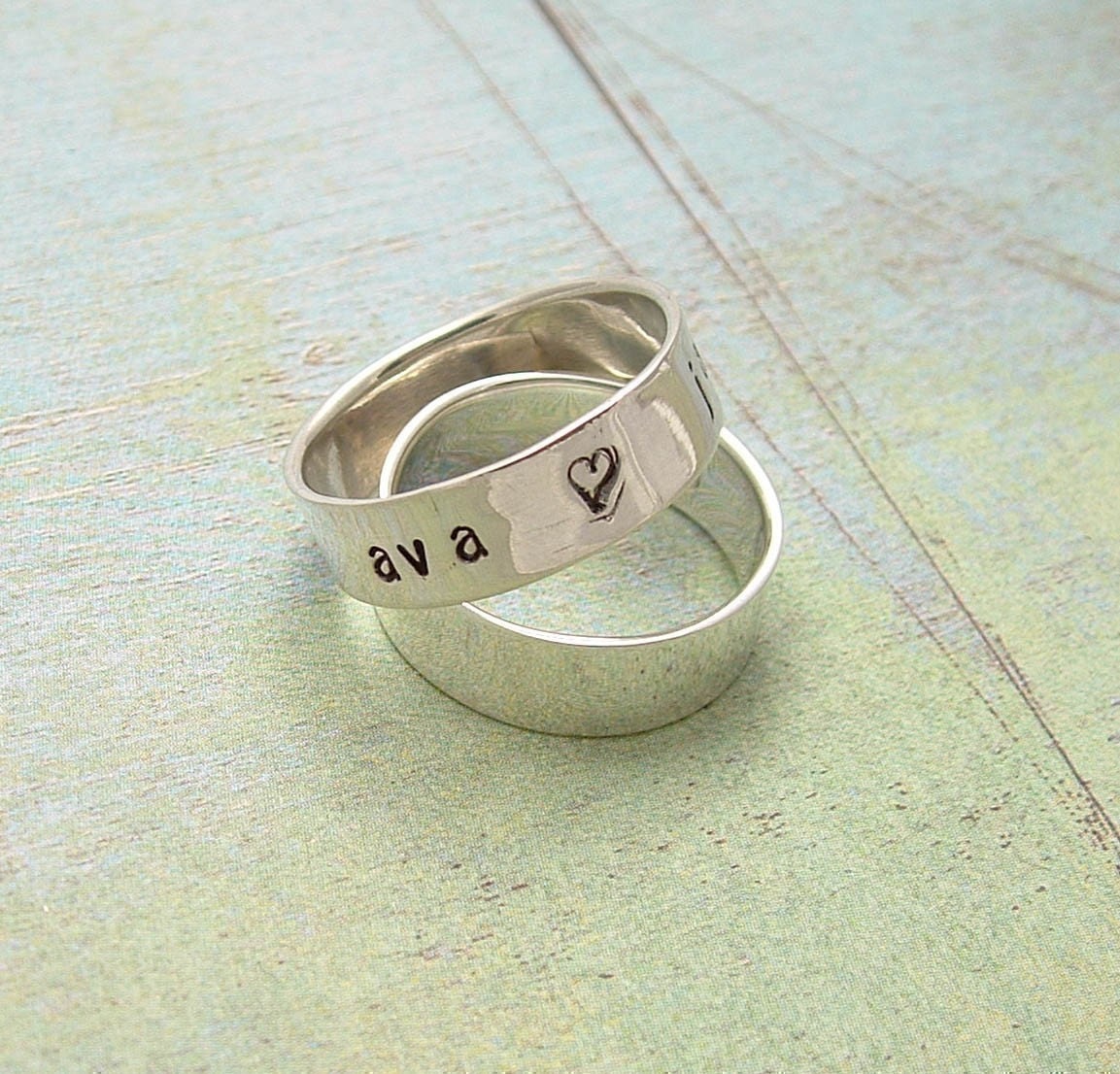 Hand Stamped Ring - Sterling Silver 6mm Band - Anniversary Ring - RING OF LOVE