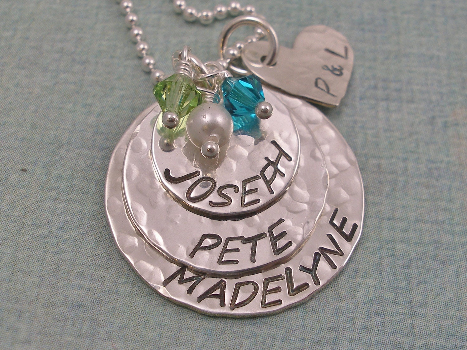 Hand Stamped Necklace - Personalized Jewelry - Mommy Necklace - Layered Necklace - Birthstone Necklace