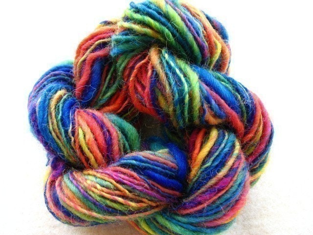 Rainbow Fairy Handspun Yarn - 75 Yards worsted chunky 