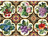 Fruit and floral. Cross stitch pattern. Instant download
