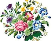 French bouquet - Cross stitch pattern. Instant download