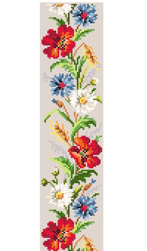 Les fleurs des champs. Cross stitch pattern. Instant download.