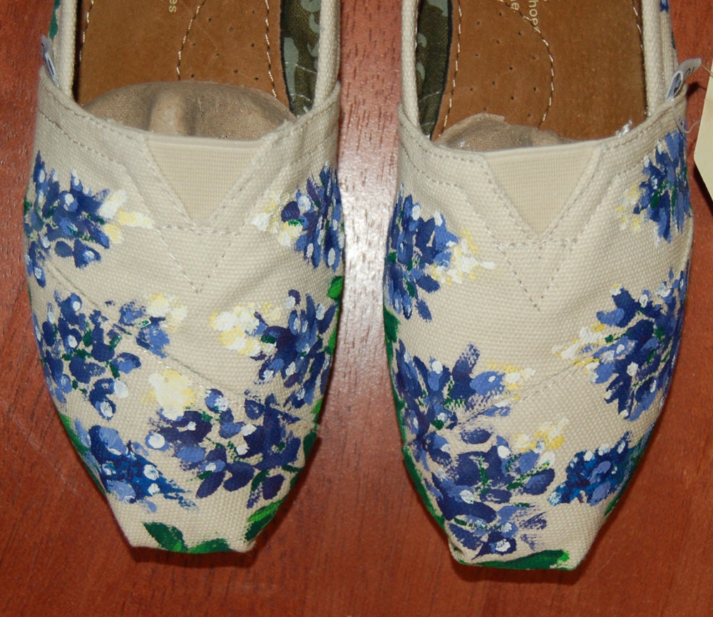 Custom TOMS - Bluebonnets, your size, your color, shoes included