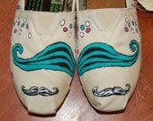 Custom Mustache TOMS (or Vans) with polka dots, your colors, your size, shoes included