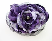 Purple and Lavender Flower Accessory, Hair Clip or Pin Brooch, Wedding, Bridal Sash