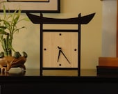 Japanese Style Table Top Bamboo Clock