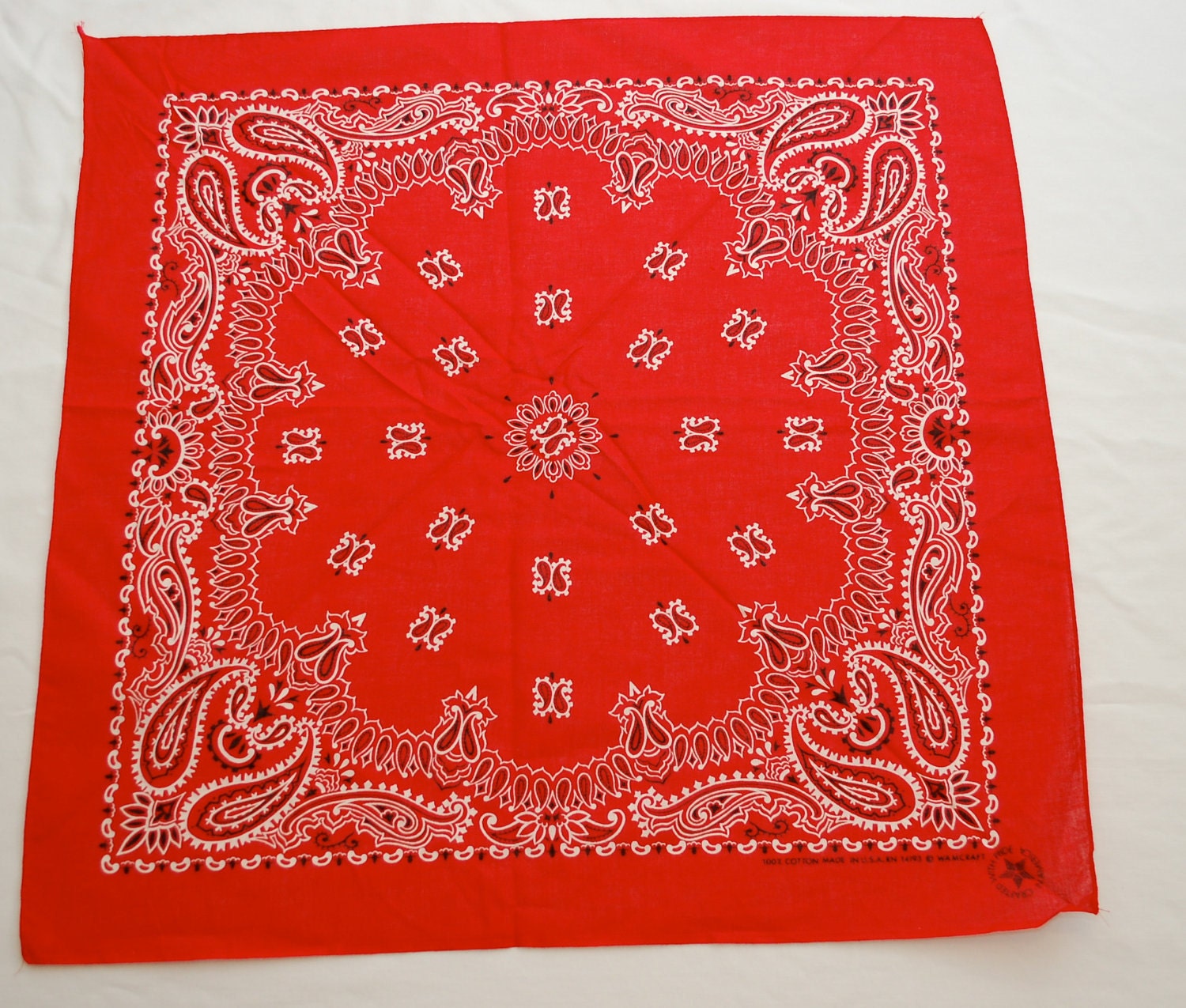 Vintage Cotton BANDANA WamCraft Made In USA by ilovevintagestuff