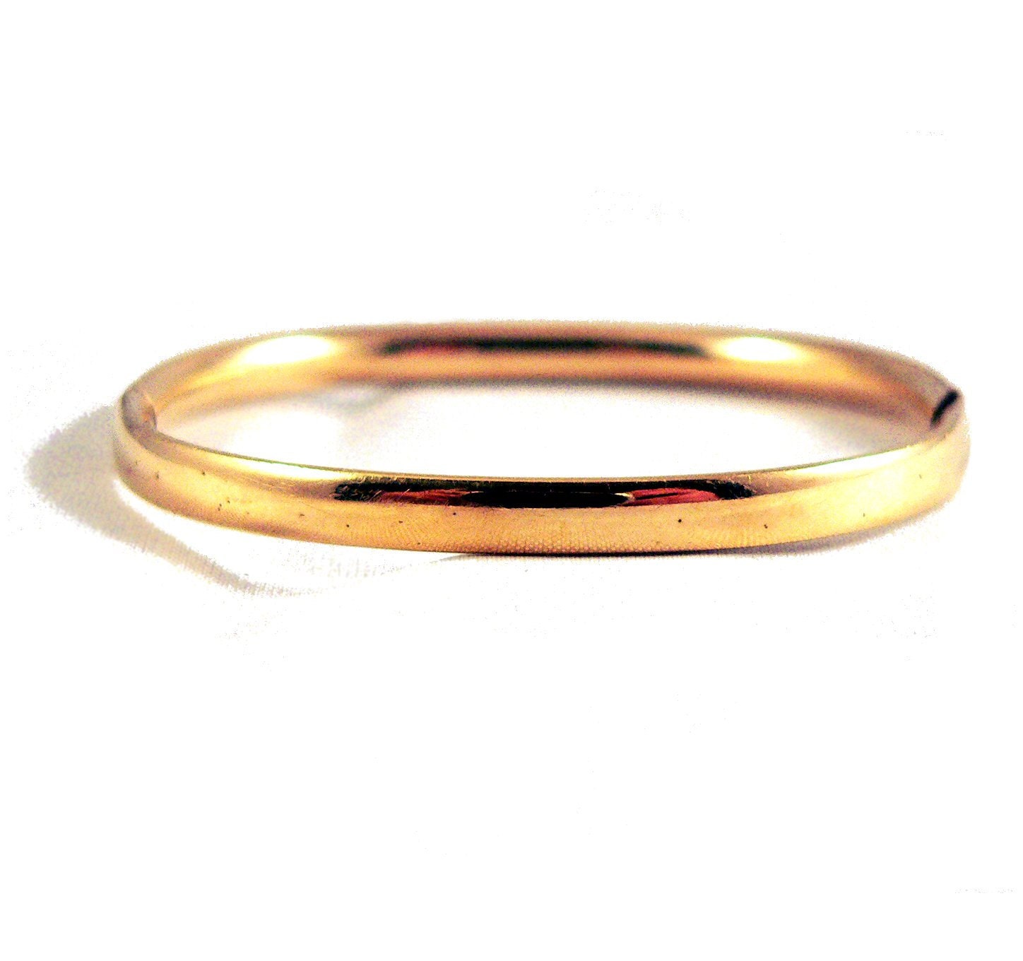 Gold Filled Baby Bracelet Bangle for Young Girl Child Signed HFB 1940s