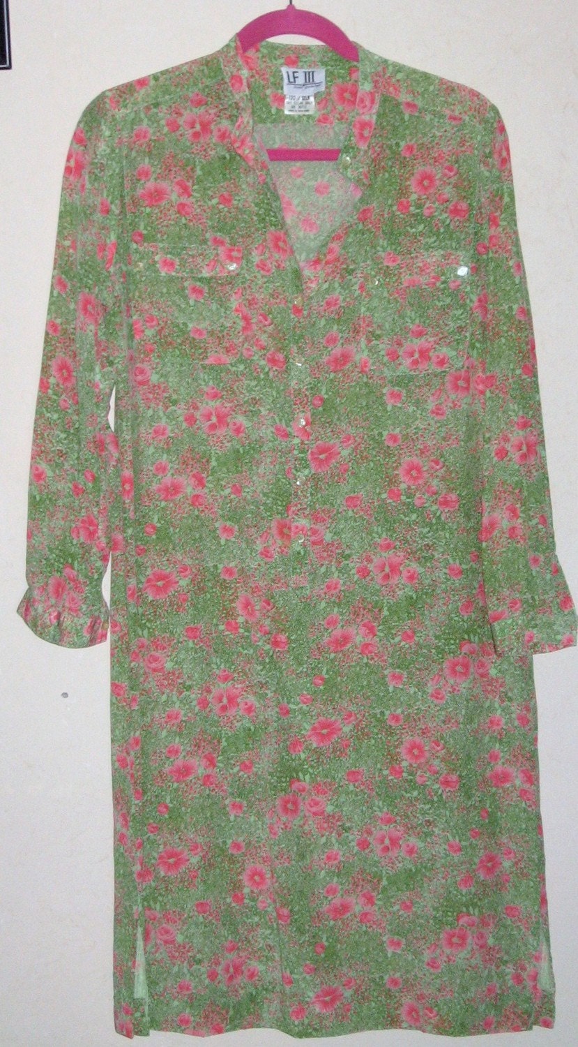 Vintage Leslie Fay LFIII silk shift dress M L